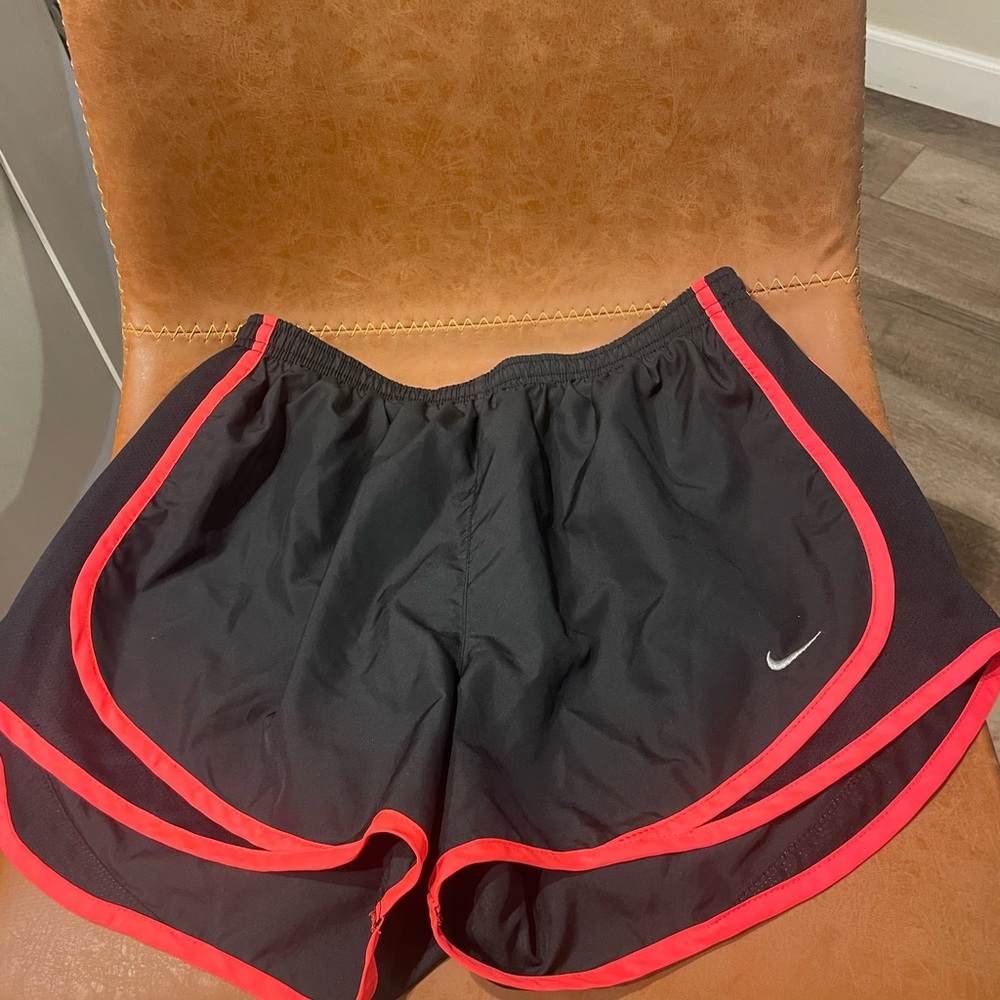 Nike Women’s Black Athletic Shorts with Pink Trim